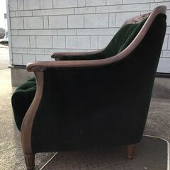 高級】オールドマルニ Maruni 一人掛けソファ ① ベロア グリーン/緑