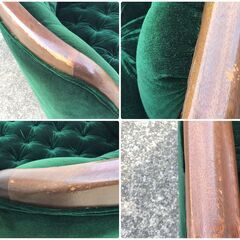 高級】オールドマルニ Maruni 一人掛けソファ ① ベロア グリーン/緑