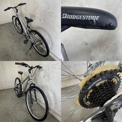 252□岐阜発　△ BRIDGESTON/マウンテンバイク/XF1/3×7段変速/走行確認/フロントサスサビ有り/ブーツ破れ有り/防犯有り/現状品　R5.4/11□