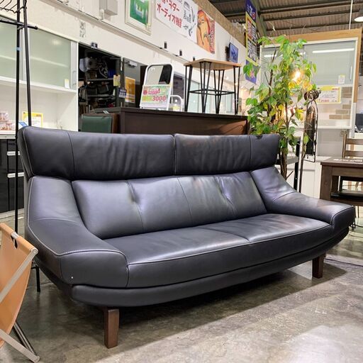 karimoku カリモク 3Pソファ 本革ソファ ZU4622K スタイリッシュ モダン