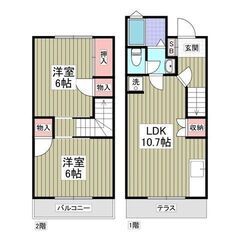 💙フリーレント1ヶ月！敷礼０！《2LDK》加須市♦駐車場1台無料...