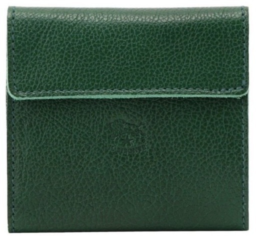 IL BISONTE ミニ財布 小銭入付三つ折り 本革グリーン