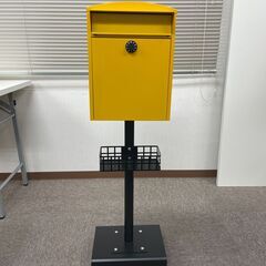 イエロー 黄色 郵便受け ポスト 置き型  ダイヤル錠 スタンド...