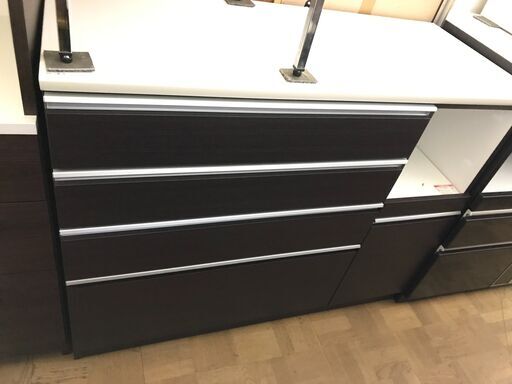 【FU793】★キッチンボード  ダークブラウン  キッチン家具 収納家具 クリーニング済 堺市 深井 【ジャングルジャングル深井店】