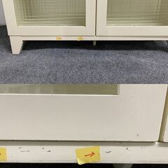 【廃版】unico/ウニコ U-CUBE/ユーキューブ ダブルキャビネット 幅100 アンティーク調 チェッカーガラス 中古家具 店頭引取歓迎 R8151