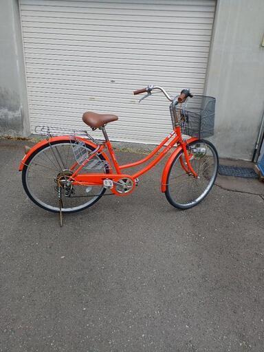 楽天市場】ママチャリ シマノ 自転車 26インチ オレンジの通販 26 