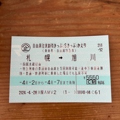 JR北海道　札幌→旭川Sきっぷ片道