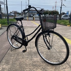 【都内/千葉市引取】自転車27インチ カゴ/鍵/ライト付