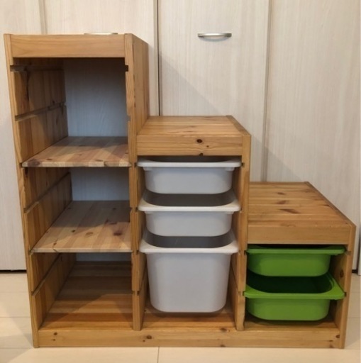 IKEA トロファスト②階段タイプ フレーム、引き出し、棚セット