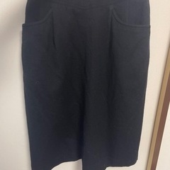 服/ファッション ウール　毛　スカート　黒　レディース