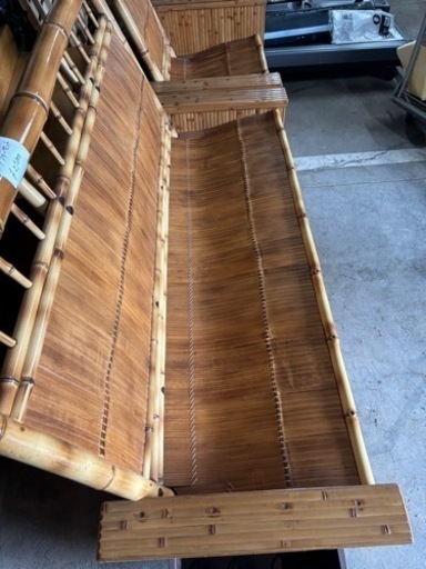 竹製 ソファー セット 3人掛け 1人掛け 梅里竹芸 - 3人掛けソファ 