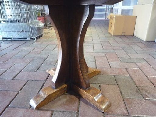 使用感強め アンティーク調 木製 サイドテーブル 花台 50×45.5cm ヴィンテージ風 札幌市東区 新道東店