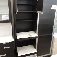 ☆ジモティ割あり☆ 食器棚 茶色 H201×W123×D50 クリーニング済み KJ4815