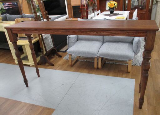 R607 Caravan Furniture 天然木 ハイテーブル、カウンターテーブル、幅175cm 美品