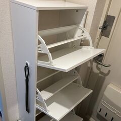 【ネット決済】【IKEAイケア】シューズボックス3段　ホワイト