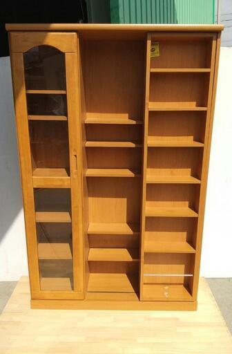 ☆大容量 扉\u0026スライド式 本棚 収納家具☆