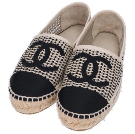 【美品】CHANEL エスパドリーユ　ココマーク・スリッポン　シャネル35