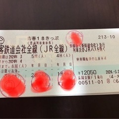 （お話中）青春18きっぷ　　　　　　チケット 鉄道切符