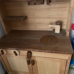 木製キッチン　ままごといっぱいセット