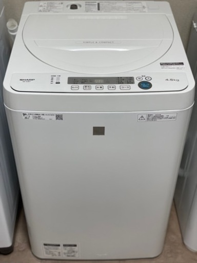 送料・設置込み可　洗濯機　4.5kg SHARP 2020年