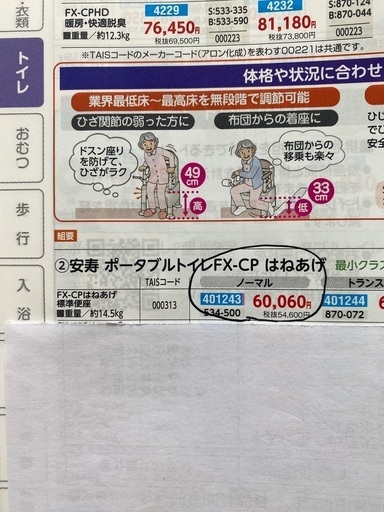 新品ポータブルトイレ 在庫処分品 TAISコード00221-000313