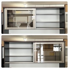 【超美品‼️】定価43万♪ 高級 松田家具 175cm幅キッチンボード 食器棚 収納家具 艶あり木目調ダークブラウン♪