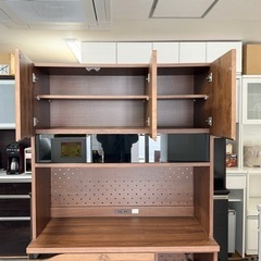 【超美品‼️】定価99,000円♪ 東馬 105cm幅キッチンボード 食器棚 収納家具 アルダー無垢材 ダークブラウン♪