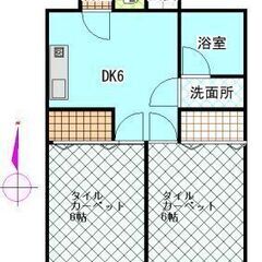 綾瀬2DK　駅徒歩6分　賃管10.8万円　礼敷なし　手数料0.5ヶ月