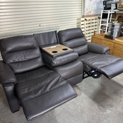 【売却済】NITORI 3人掛け電動リクライニングソファー ビリーバ 革