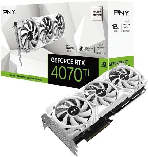 中古 PNY Technologies PNY GeForce RTX4070Ti 12GB VERTO LED  White