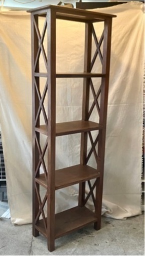 【武蔵小山店】木製　ハイシェルフ　棚　トールラック　シェルフ　ラック　飾り棚　ディスプレイラック　検　カラー　ブラウン　マホガニー　ウォルナット