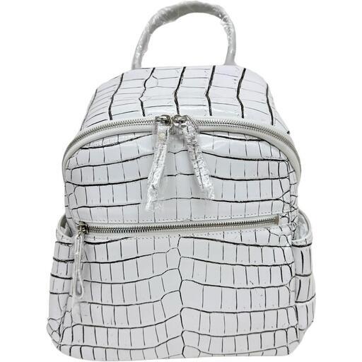 バックパック リュック・デイパック クロコダイル バニラ/ホワイト系/目地染め ユニセックス【中古】【真子質店】【GD】【MoTMi】