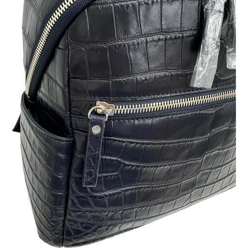 バックパック リュック・デイパック クロコダイル ネイビー ユニセックス【中古】【真子質店】【GD】【MoTMi】 バックパック リュック・デイパック クロコダイル ネイビー ユニ