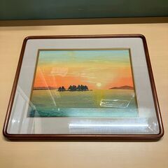 絵画色紙「宍道湖夕照（大久保哲也）」＋木製額縁