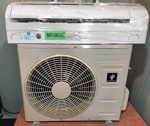 ワ0025 SHARP2019年式エアコン2.5kw8畳適用55000円＠標準工事込み大阪市内価格