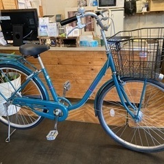 前後タイヤ新品！】 LEDオートライト 26インチ自転車 ターコイズの通販 