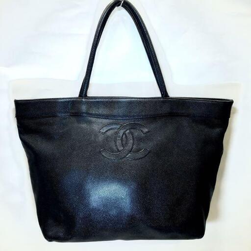 CHANEL シャネル　キャビアスキン　トートーバック　ccマーク