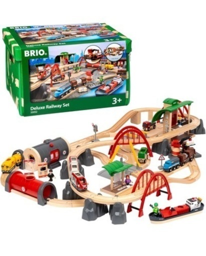 BRIO (ブリオ) WORLD レール\u0026ロードデラックスセット 対象年齢 3歳~ (電車 おもちゃ 木製 レール) 33052