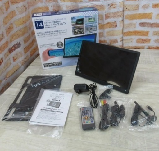 美品】OVERTIME 14インチ ミラーリング機能付き ポータブルテレビ OT-MCT14TE