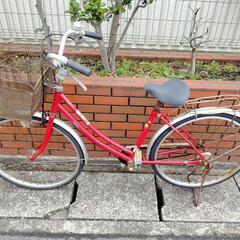 (chariyoshy出品)26インチ自転車、赤色