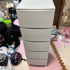 グレー5段チェスト美品