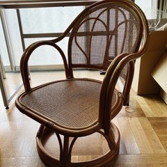 【お取引決まりました】竹製回転椅子