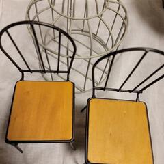 アンティーク カゴ 置物 椅子 ガーデニング