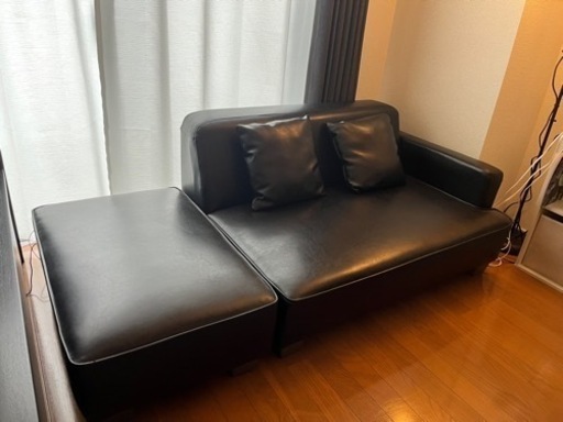 美品】【LOWYA】3人掛け 組換え カウチソファー ダークグレー 嬉しく