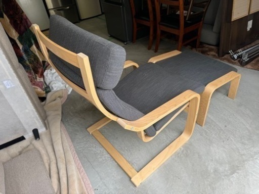 パーソナルチェア＆オットマン, バーチ材突き板/クニーサ ブラック