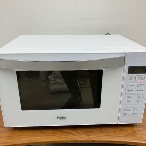 N2404-187 Haier ヘルツフリー 電子レンジ JM-FH18KE 2021年製 汚れあり 動作確認済み 取説なし 中古