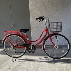 自転車26インチ　赤