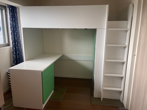 キッズ　IKEA ロフトベッド グリーン