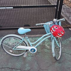 (中古)Roselly ヘルメット付き 22インチ自転車（ご予約済）