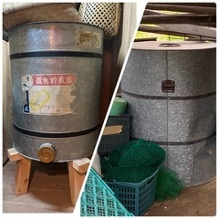 ビンテージ穀物貯蔵庫 米保存 ブリキ缶